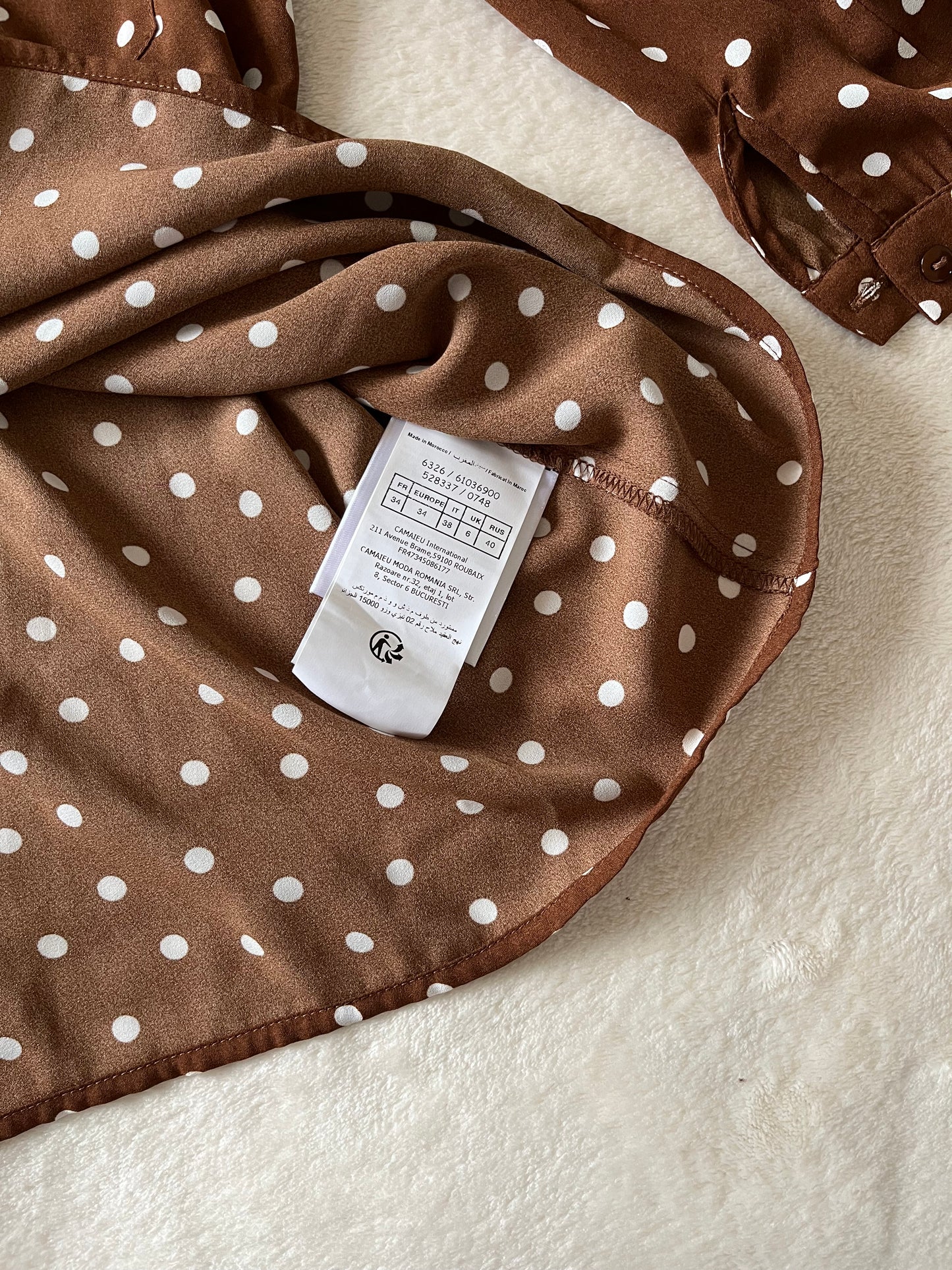 Blouse à pois 🤎 Camaïeu 🤎 T.34