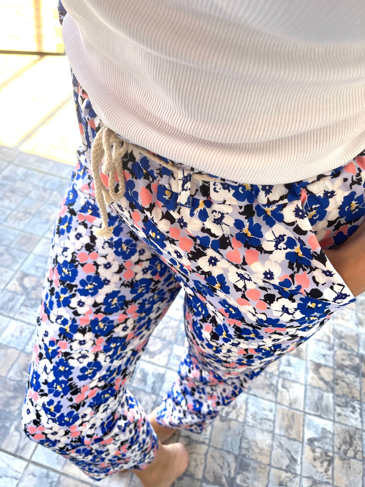Pantalon souple fleurie