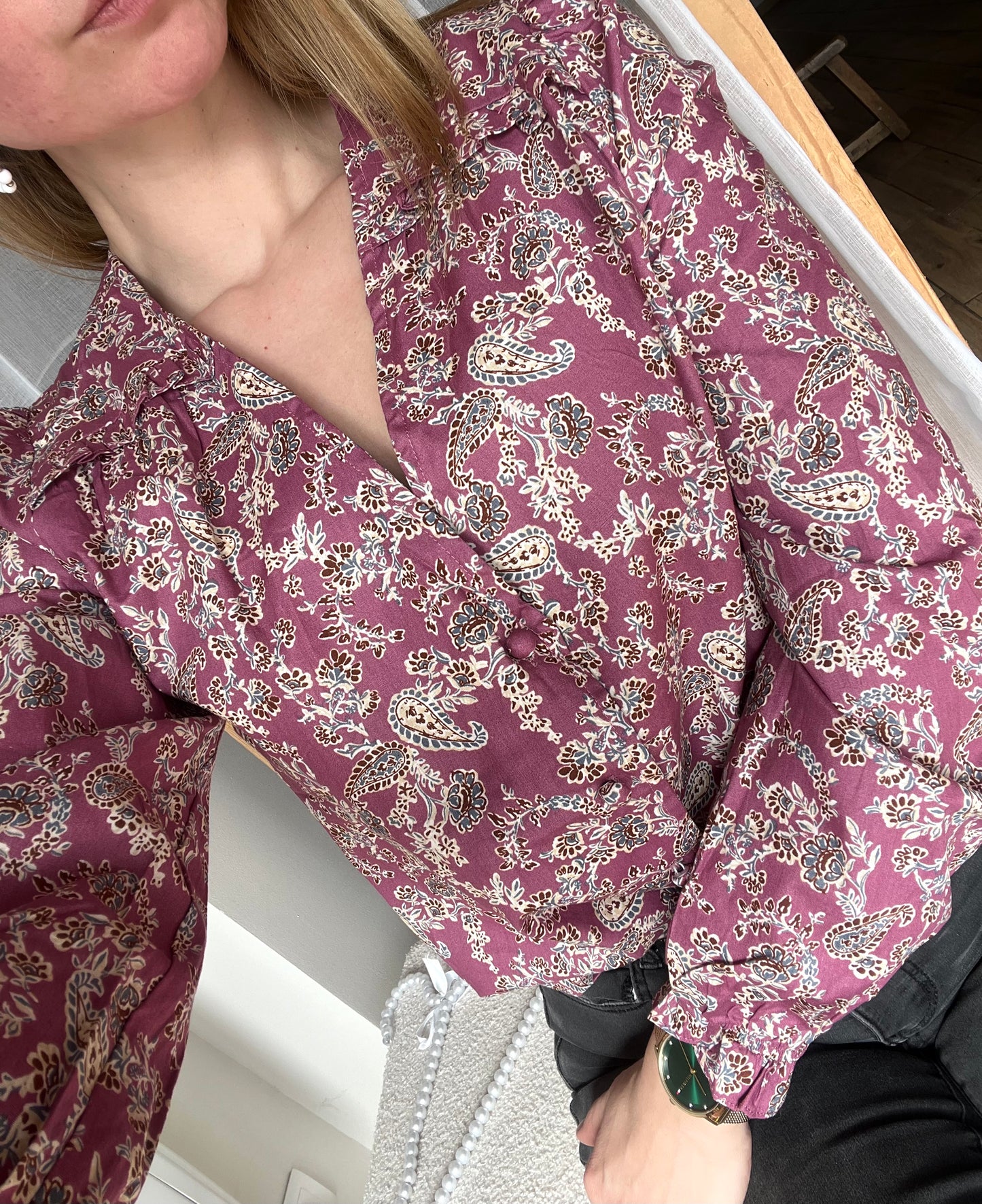 Bouse fleurie en coton