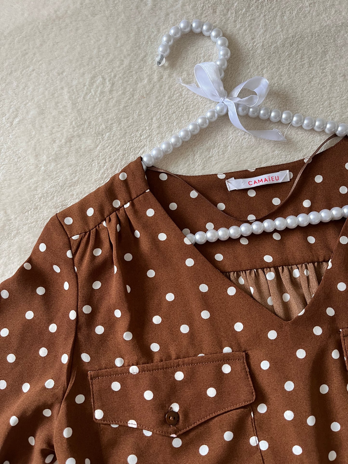 Blouse à pois 🤎 Camaïeu 🤎 T.34