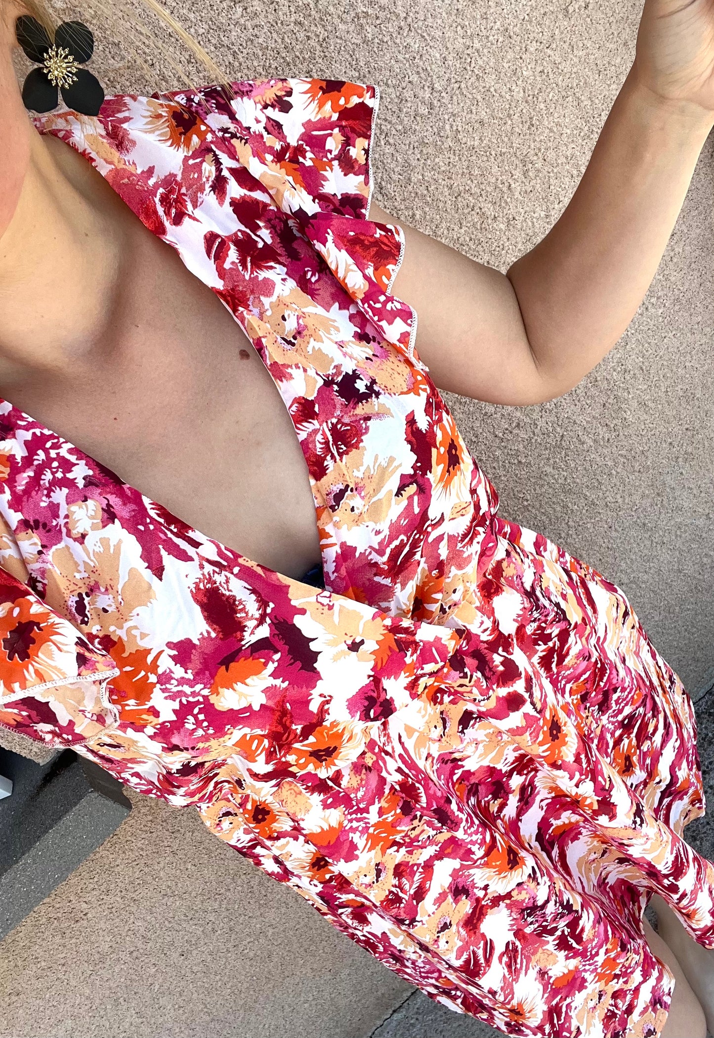Robe cache cœur fleurie