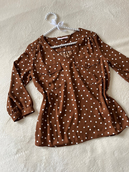 Blouse à pois 🤎 Camaïeu 🤎 T.34