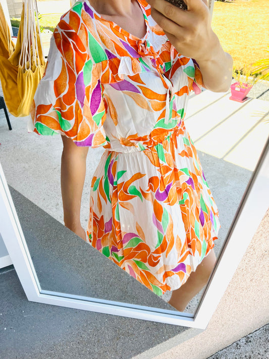Robe courte fleurie