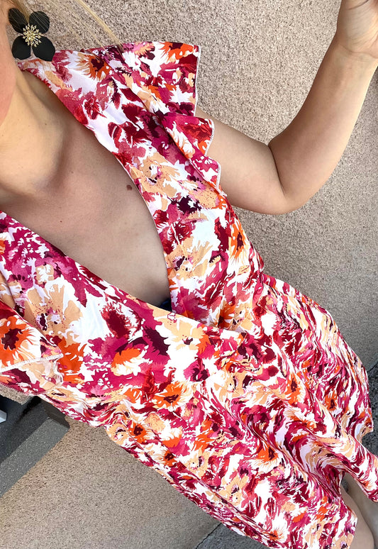 Robe cache cœur fleurie