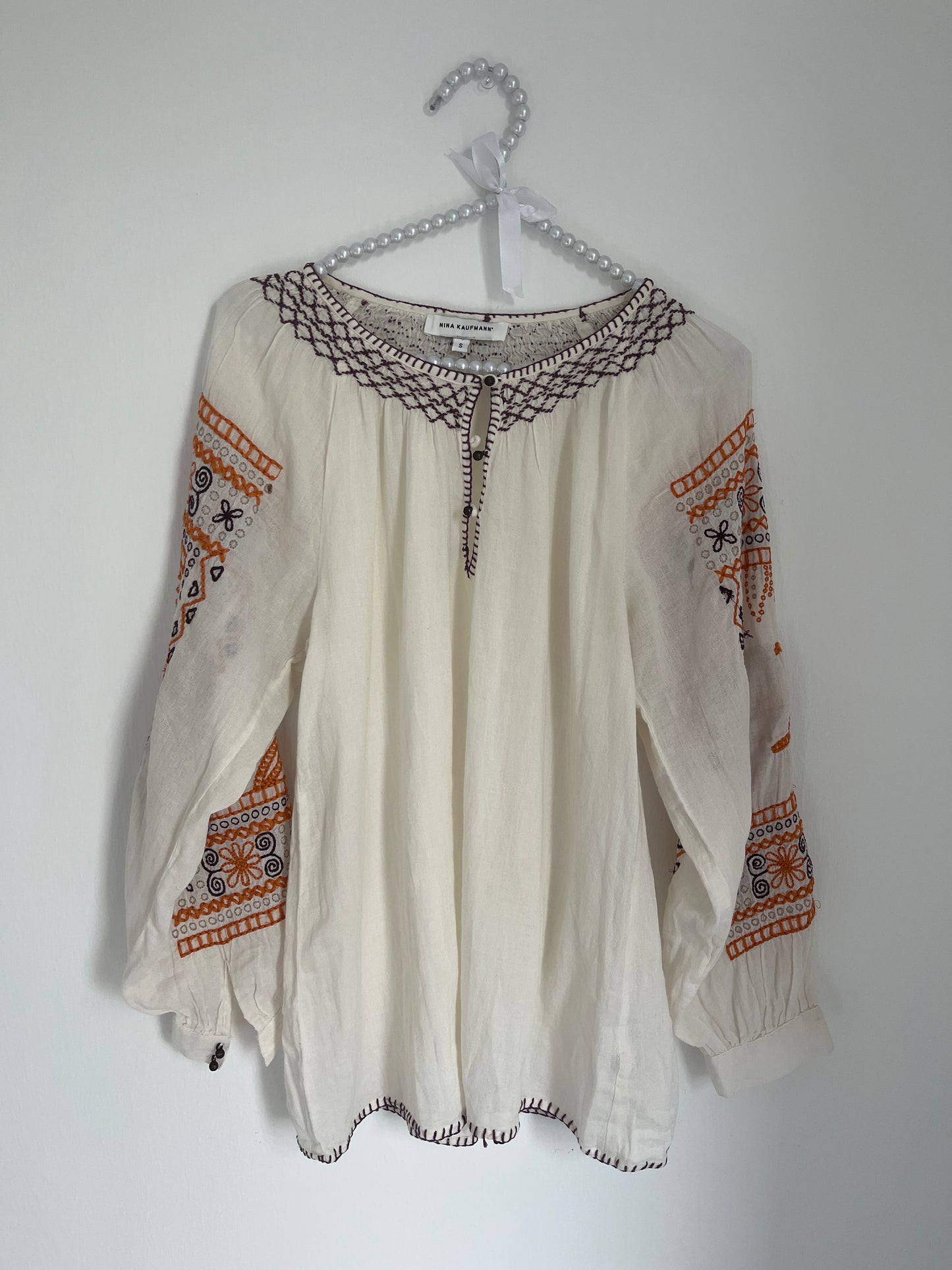 Blouse manches brodé - Nina Kaufmann - T.S