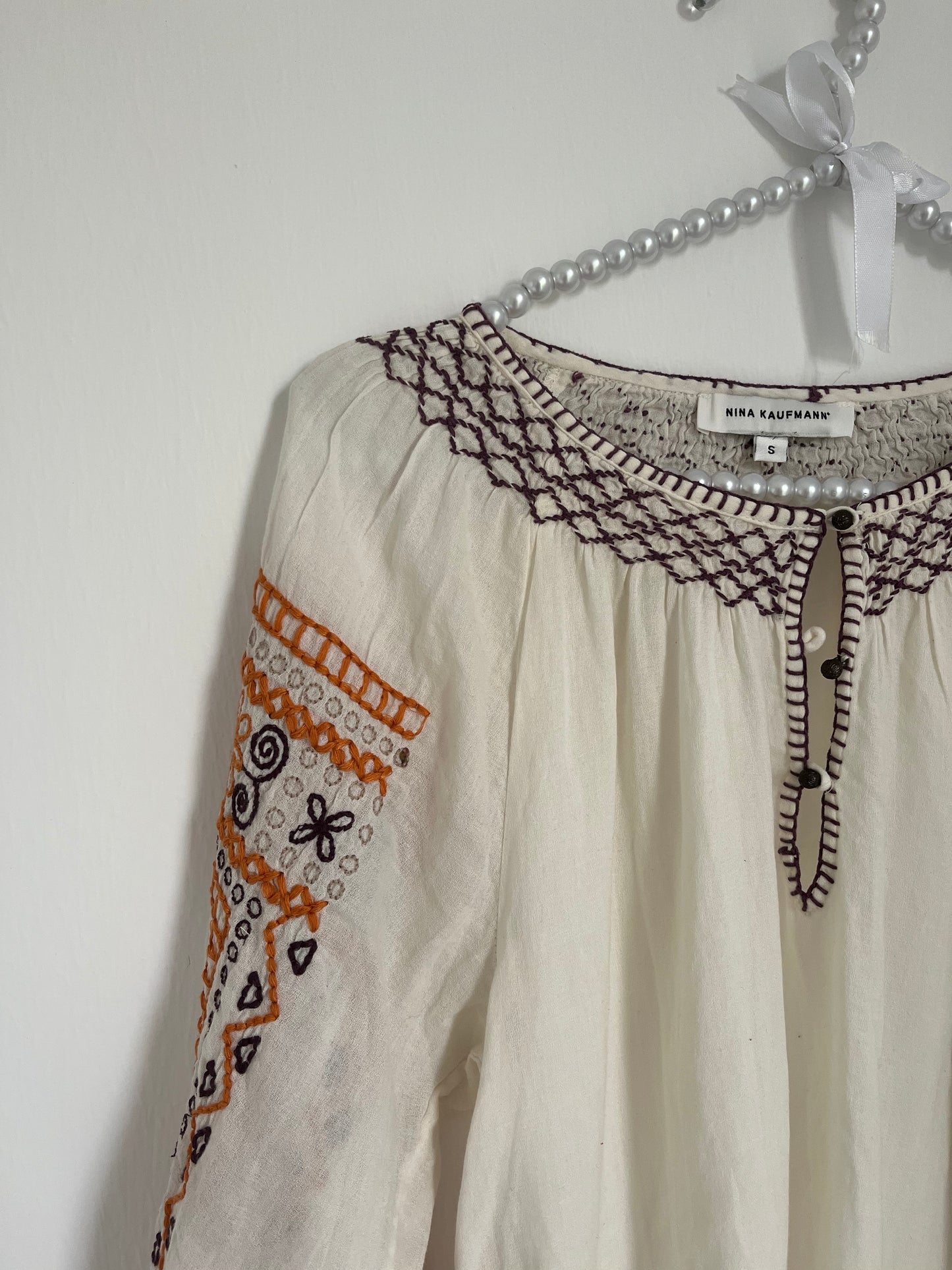Blouse manches brodé - Nina Kaufmann - T.S